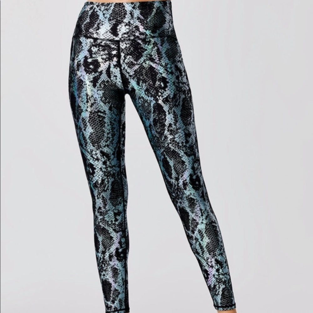 Carbon38 Black Holographic Snake Print Legging